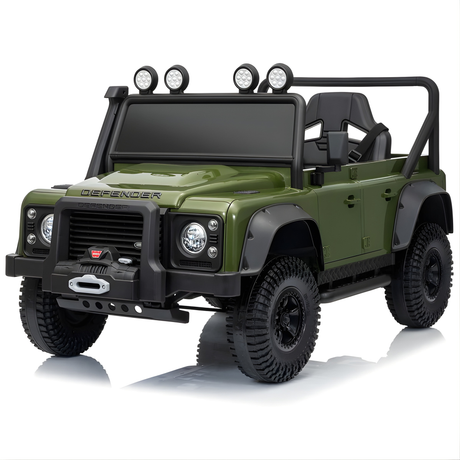 12V Land Rover Defender 1-Seater Ride-on Truck W/ Rubber Wheels, Music Player & RC