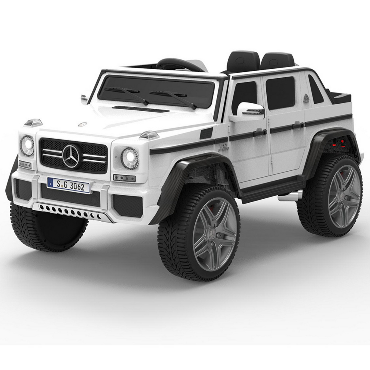 12V Mercedes Maybach G650 4x4 1-Seater Ride-On Truck W/ Rubber Wheels, Music Player & RC