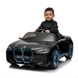 12V BMW I4 4x4 1-Seater Ride-On Car W/ Rubber Wheels, Music Player & RC