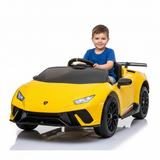 12V Lamborghini Huracan 4x4 1-Seater Ride-On Car W/ Rubber Wheels, Music Player & RC