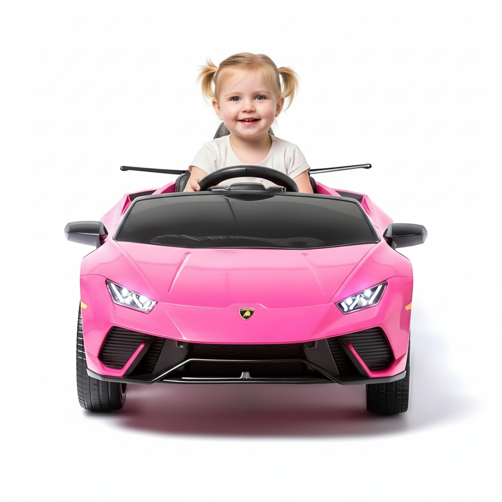 12V Lamborghini Huracan 4x4 1-Seater Ride-On Car W/ Rubber Wheels, Music Player & RC