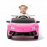 12V Lamborghini Huracan 4x4 1-Seater Ride-On Car W/ Rubber Wheels, Music Player & RC