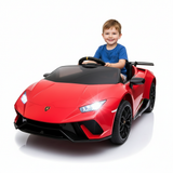 12V Lamborghini Huracan 4x4 1-Seater Ride-On Car W/ Rubber Wheels, Music Player & RC