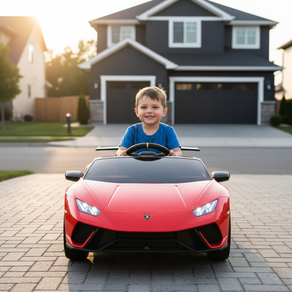 12V Lamborghini Huracan 4x4 1-Seater Ride-On Car W/ Rubber Wheels, Music Player & RC