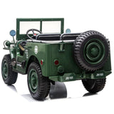 12V Military Edition 1-Seater Ride-on Truck with Rubber Wheels, Music and Remote