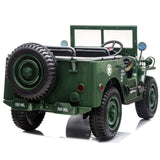 12V Military Edition 1-Seater Ride-on Truck with Rubber Wheels, Music and Remote