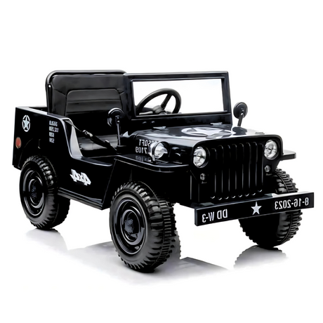 12V Military Edition 1-Seater Ride-on Truck W/ Rubber Wheels, Music Player & RC