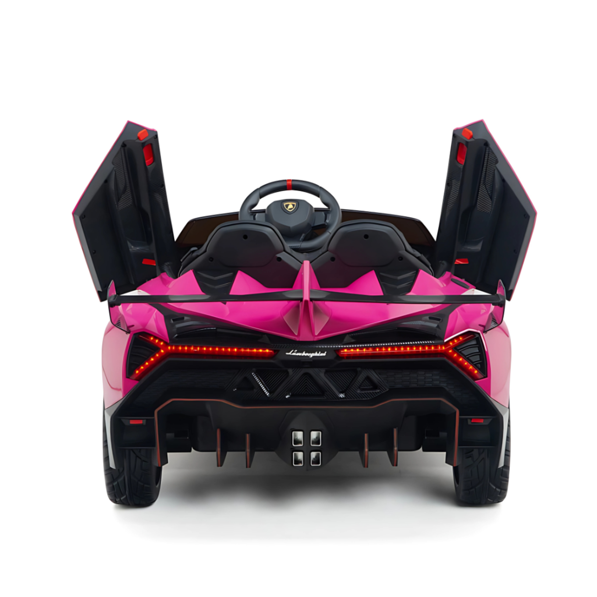 12V Lamborghini Veneno 4x4 1-Seater Ride-On Car W/ Rubber Wheels, Music Player, Butterfly Doors & RC