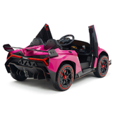 12V Lamborghini Veneno 4x4 1-Seater Ride-On Car W/ Rubber Wheels, Music Player, Butterfly Doors & RC