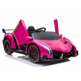 12V Lamborghini Veneno 4x4 1-Seater Ride-On Car W/ Rubber Wheels, Music Player, Butterfly Doors & RC