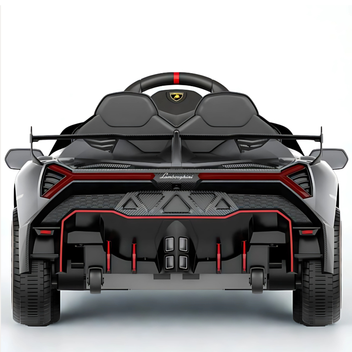 12V Lamborghini Veneno 4x4 1-Seater Ride-On Car W/ Rubber Wheels, Music Player, Butterfly Doors & RC