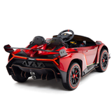 12V Lamborghini Veneno 4x4 1-Seater Ride-On Car W/ Rubber Wheels, Music Player, Butterfly Doors & RC