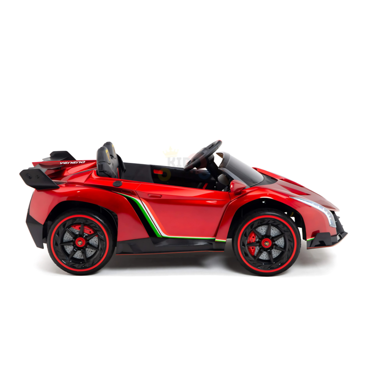 12V Lamborghini Veneno 4x4 1-Seater Ride-On Car W/ Rubber Wheels, Music Player, Butterfly Doors & RC