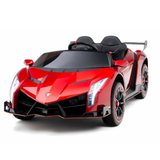 12V Lamborghini Veneno 4x4 1-Seater Ride-On Car W/ Rubber Wheels, Music Player, Butterfly Doors & RC
