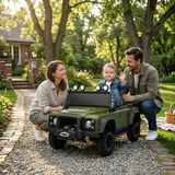12V Land Rover Defender 1-Seater Ride-on Truck W/ Rubber Wheels, Music Player & RC