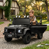 12V Land Rover Defender 1-Seater Ride-on Truck W/ Rubber Wheels, Music Player & RC