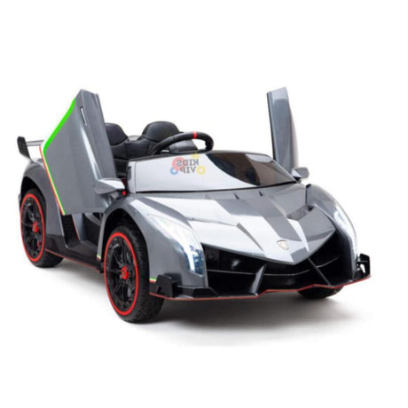 12V Lamborghini Veneno 4x4 1-Seater Ride-On Car W/ Rubber Wheels, Music Player, Butterfly Doors & RC
