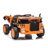 Kids Construction Dump Truck: 12V 2-Seater Ride-On Truck with Fun Automatic Dumping Gear