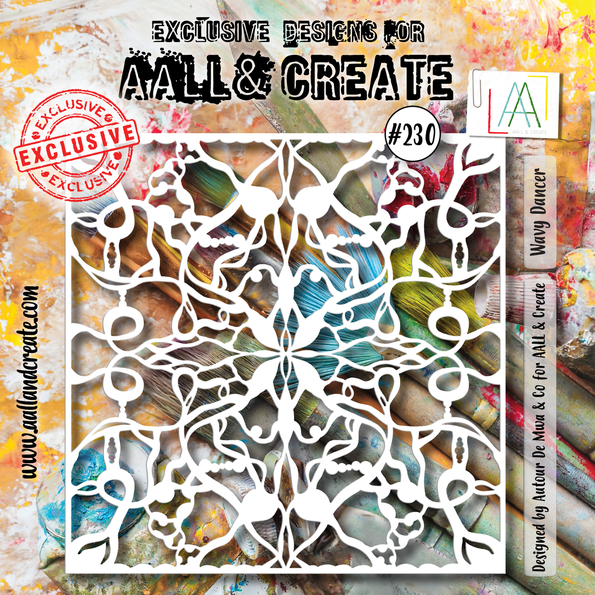 AALL and Create - 6"x6" Stencil - Wavy Dancer