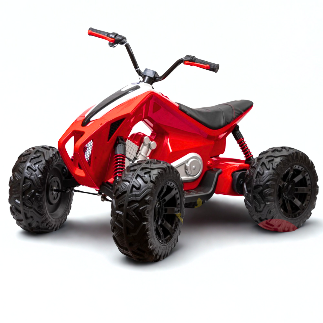 24V Adventure Pro Edition Ride-On Quad W/ Rubber Wheels, Music Player & Lights