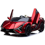 24V Lamborghini Sian 4x4 2-Seater Ride-On Car W/ Rubber Wheels, Music Player, Butterfly Doors & RC