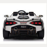 24V Lamborghini Sian 4x4 2-Seater Ride-On Car W/ Rubber Wheels, Music Player, Butterfly Doors & RC