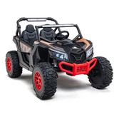 24V UTV-Max Edition XXL 2-Seater 4x4 Ride-On Buggy W/ Rubber Wheels, Music Player, Lights & RC