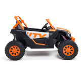 24V UTV-Max Edition XXL 2-Seater 4x4 Ride-On Buggy W/ Rubber Wheels, Music Player, Lights & RC