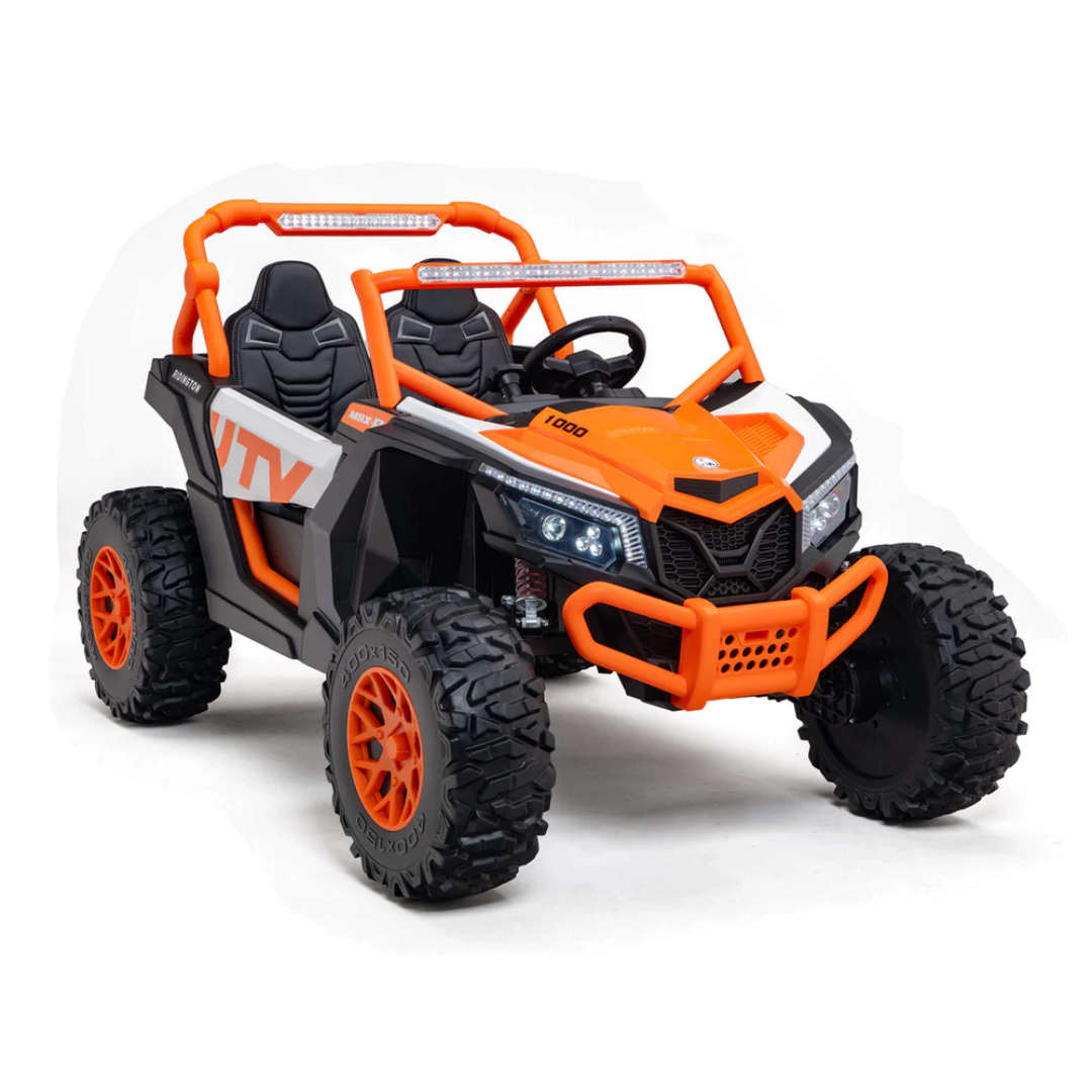 24V UTV-Max Edition XXL 2-Seater 4x4 Ride-On Buggy W/ Rubber Wheels, Music Player, Lights & RC