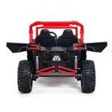24V UTV-Max Edition XXL 2-Seater 4x4 Ride-On Buggy W/ Rubber Wheels, Music Player, Lights & RC