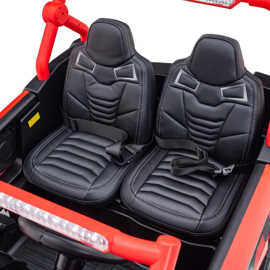 24V UTV-Max Edition XXL 2-Seater 4x4 Ride-On Buggy W/ Rubber Wheels, Music Player, Lights & RC