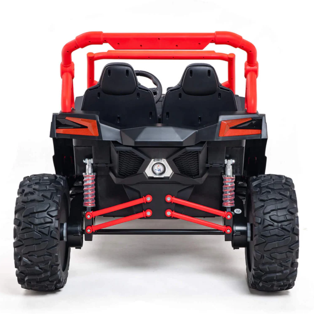 24V UTV-Max Edition XXL 2-Seater 4x4 Ride-On Buggy W/ Rubber Wheels, Music Player, Lights & RC