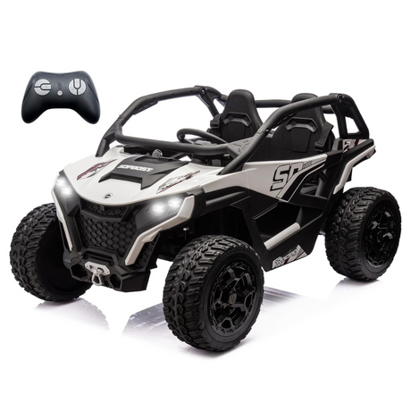 24V Power MX Edition 4x4 Kids Off-Road Ride-On UTV Buggy W/ Rubber Wheels, Music Player & RC