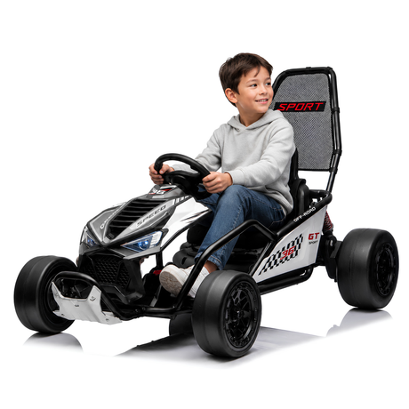 24V Phantom Sport GT Kids Electric Go Kart | High Speed, Safety Harness & Music