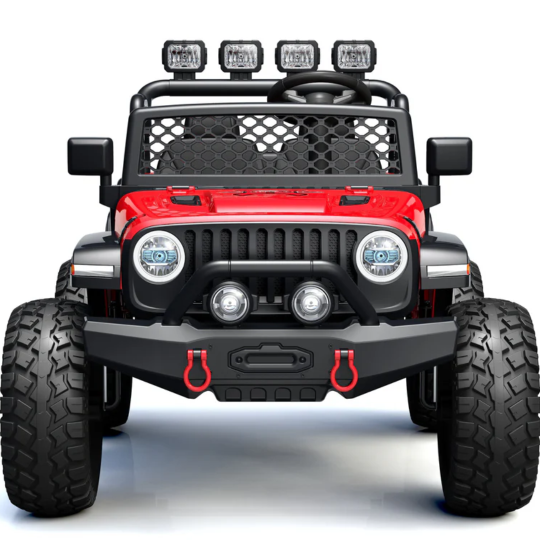 24V Trail-X 2-Seater Upgraded 4x4 AWD Ride-On Truck W/ Rubber Wheels, Music Player, Lights &  RC
