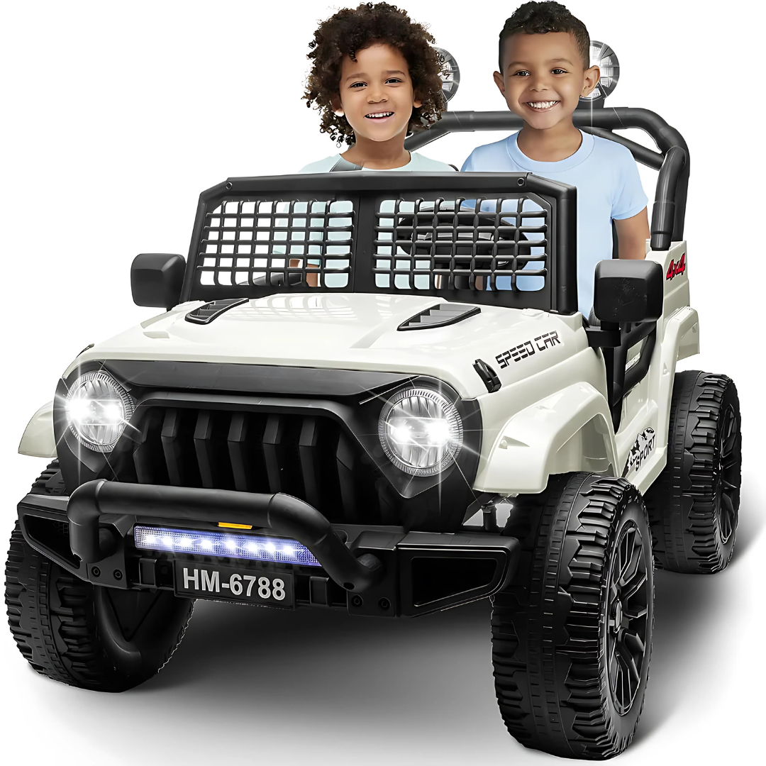 24V X-Racer Edition 2-Seater Upgraded 4x4 AWD Ride-On Truck W/ Rubber Wheels, Music Player & RC