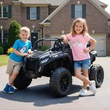 24V Ultra Treck 180-Watt Brushless Edition XXL 2-Seater UTV for Advanced Drivers W/ Inflatable Rubber Tires, Music Player & Lights