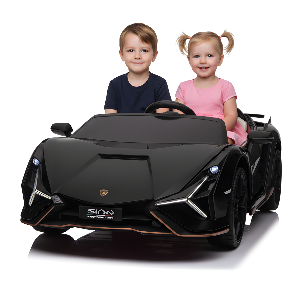 24V Lamborghini Sian Drifting Edition 2-Seater Ride-On Car W/ Drift Mode, Music Player, Butterfly Doors & RC