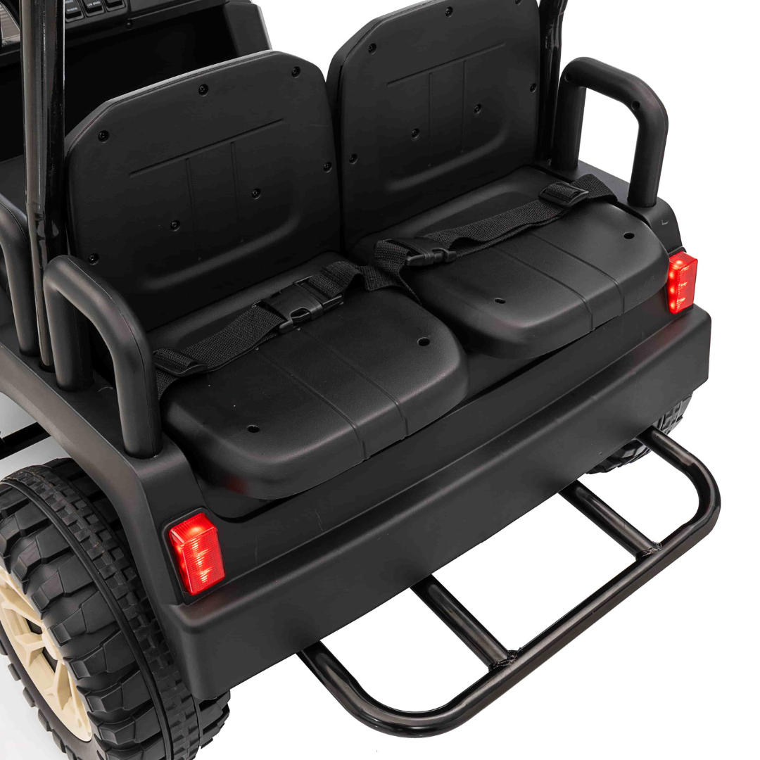 24V Golf Buggy Edition XL 4-Seater 4x4 Ride-On UTV W/ Rubber Wheels, Music Player & RC