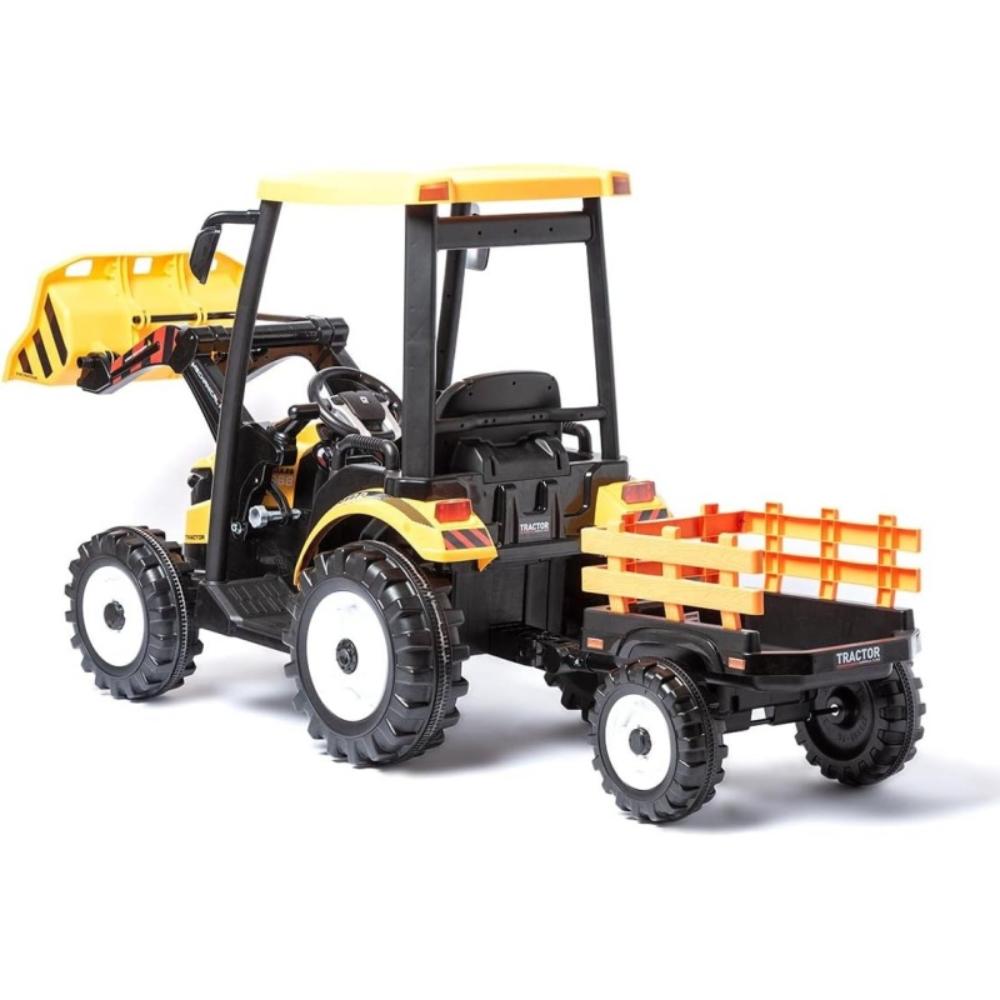 Tracteur-remorque monoplace à 6 roues 24 V pour enfants et tout-petits
