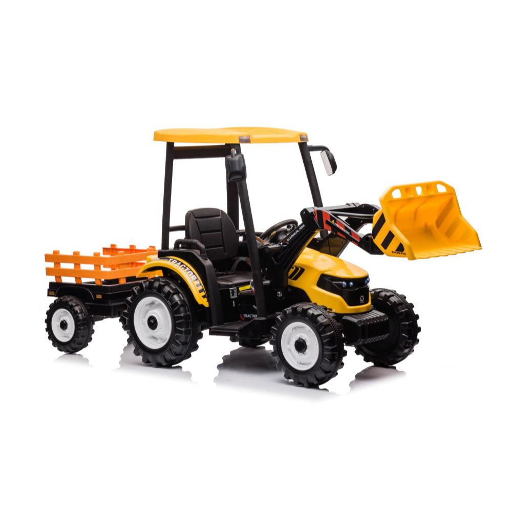 Tracteur-remorque monoplace à 6 roues 24 V pour enfants et tout-petits