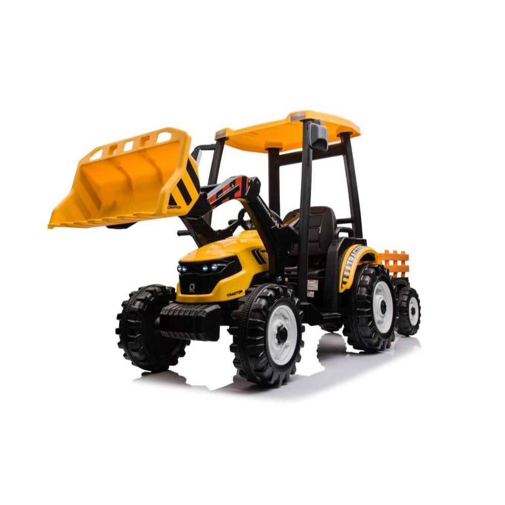 Tracteur-remorque monoplace à 6 roues 24 V pour enfants et tout-petits