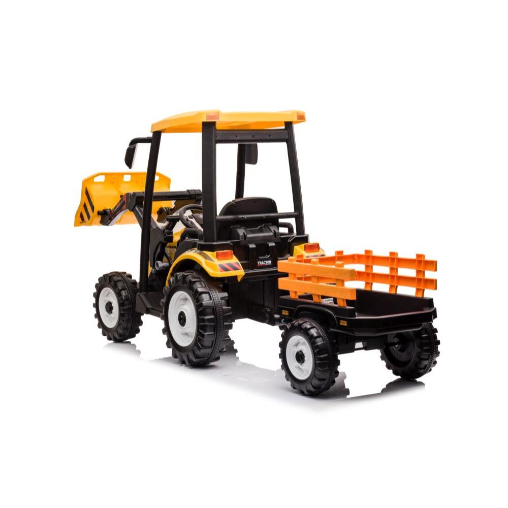 Tracteur-remorque monoplace à 6 roues 24 V pour enfants et tout-petits