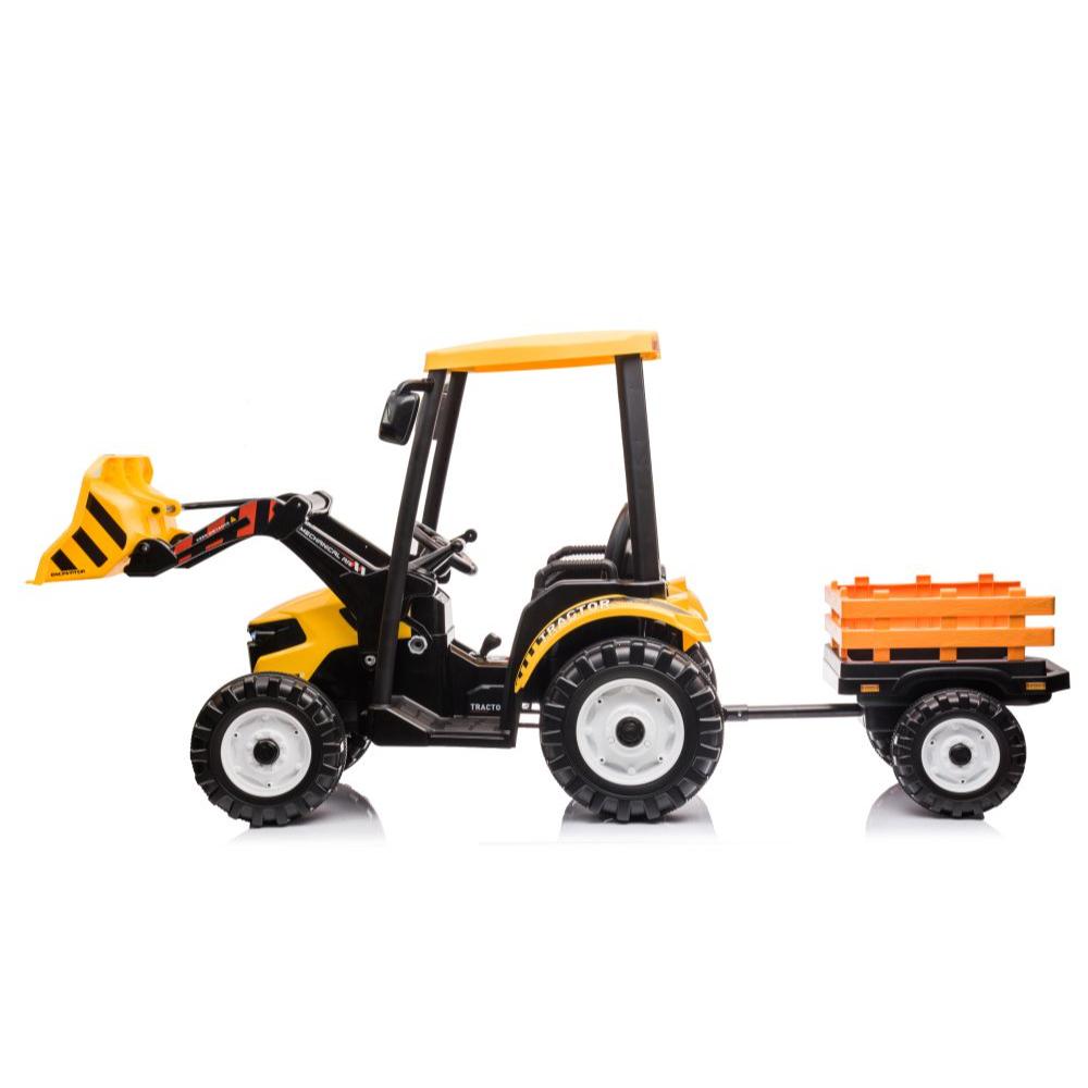 Tracteur-remorque monoplace à 6 roues 24 V pour enfants et tout-petits