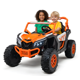 24V UTV-Max Edition XXL 2-Seater 4x4 Ride-On Buggy W/ Rubber Wheels, Music Player, Lights & RC