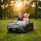 24V Lamborghini Sian 4x4 2-Seater Ride-On Car W/ Rubber Wheels, Music Player, Butterfly Doors & RC