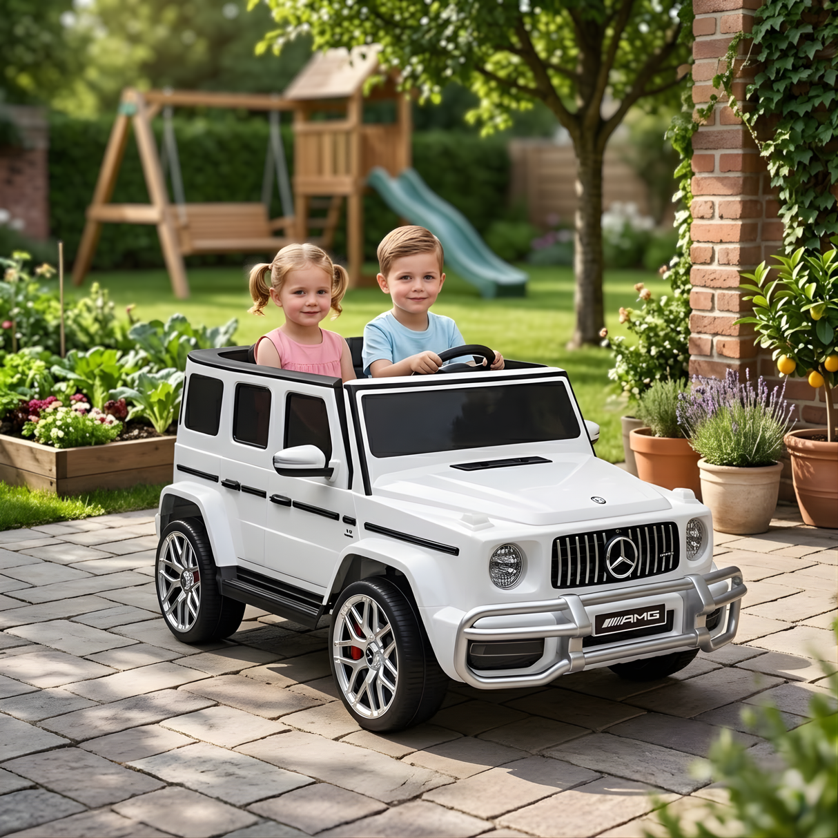 Camion pour enfants Mercedes Benz AMG G63 4WD 24 V : voiture électrique 4x4 2 places exclusive