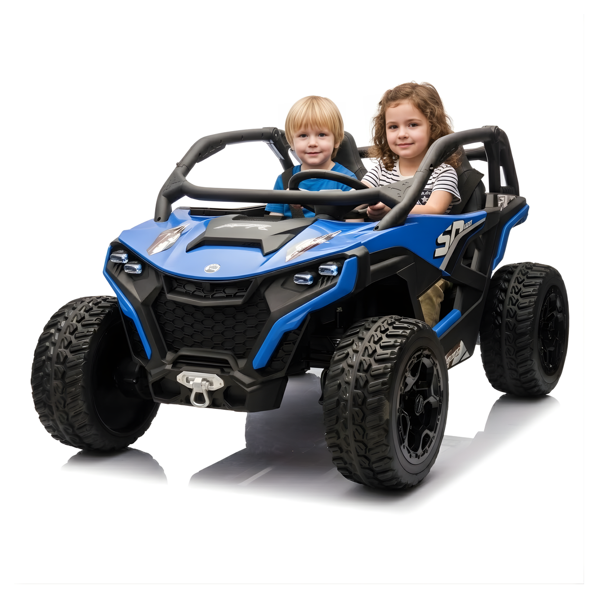 24V Trail Blazer Edition 4x4 Kids Off-Road Ride-On UTV Buggy W/ Rubber Wheels, Music Player & RC