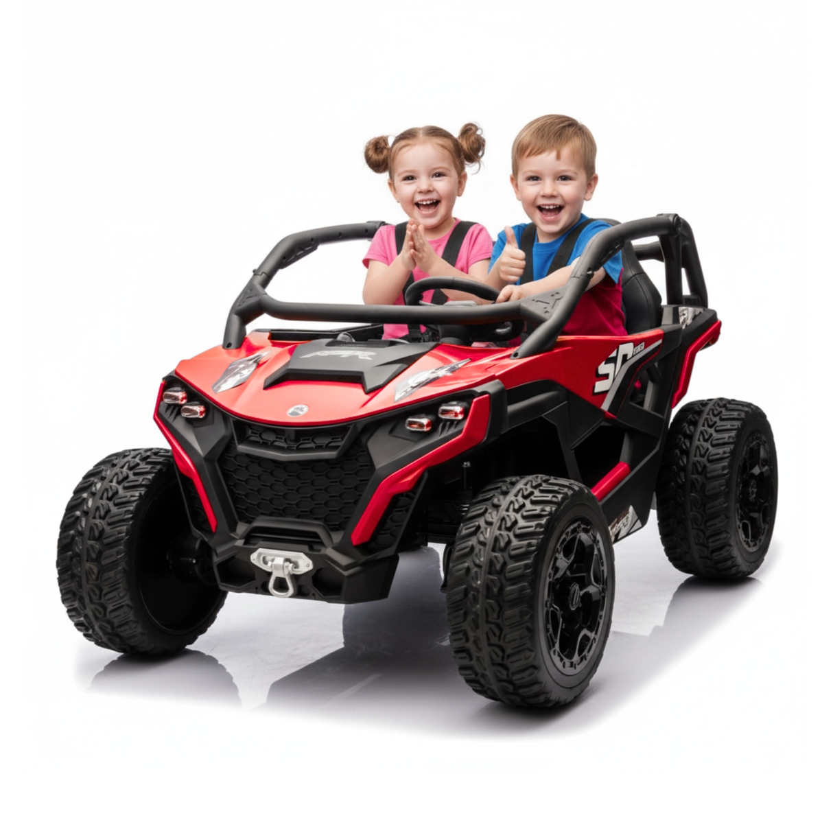 24V Trail Blazer Edition 4x4 Kids Off-Road Ride-On UTV Buggy W/ Rubber Wheels, Music Player & RC