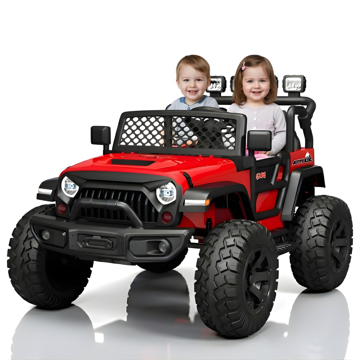 24V Trail-MX 2-Seater Upgraded 4x4 AWD Ride-On Truck W/ Rubber Wheels, Music Player, Lights &  RC